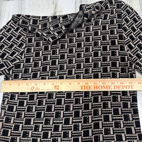 FATE Sweater L | Black Ivory Geometric | Mock Neck | 100% Viscose | MSRP $64 Size L