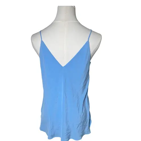Balletcore Silk V Neck Camisole Blue Minimalist Lafayette 148 New York Petite Size undefined