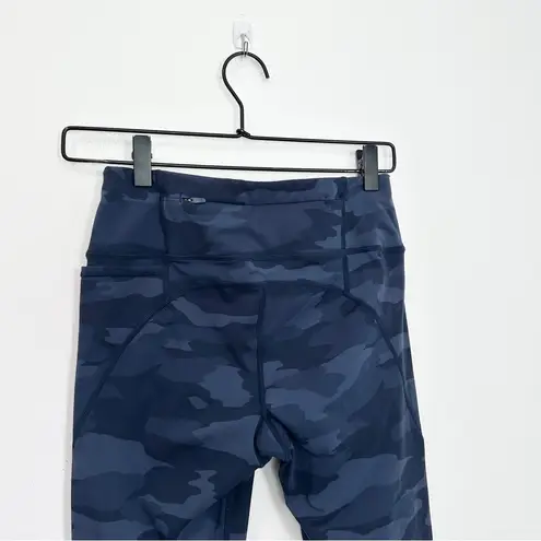 Sweaty Betty Sweat Betty Navy Blue Power Legging 7/8 Length Camo Size Small