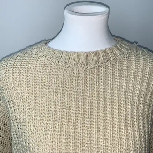 Moon & Madison Beige Cropped Knit Sweater Sz M