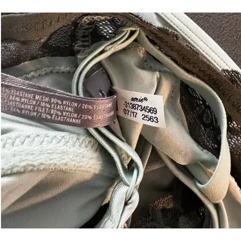 Aerie RARE  Corset-Style Bralette With Front Hook Closure Light Green Size Large - Image 5