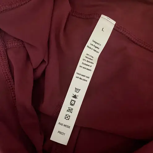 Rae Mode Full Length Burgundy Butter Leggings Side Pockets Large Purple