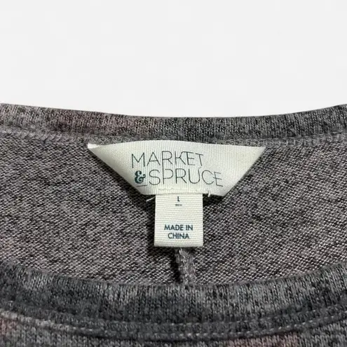 Market & Spruce Camo Print Soft Knit Top | Size Large