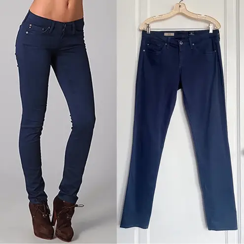 AG Adriano Goldschmied AG • The Stilt Cigarette Leg Jean sateen navy blue slim skinny pants