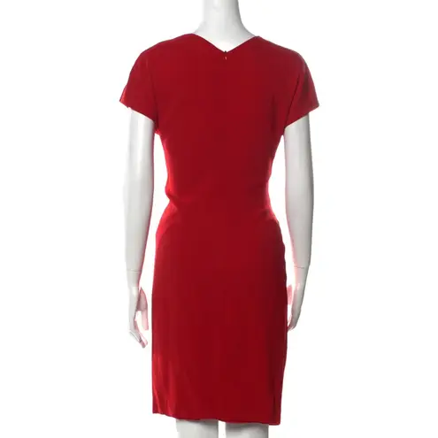 Escada Dress Darla Cherry Red Cerise Cherry Color Lacquer Gathered Detail US 8