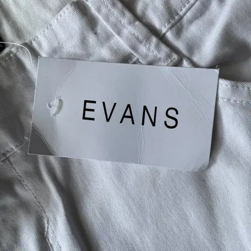 Evans Denim Love Crops woman's size 14 white five pocket denim cropped jeans