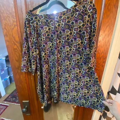 Susan Lawrence Brown and Orange Smocked Blouse