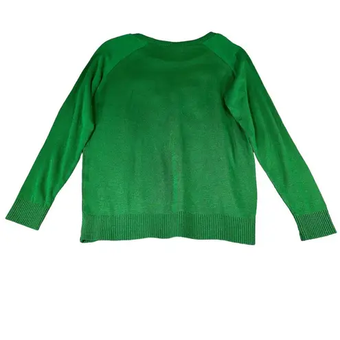 LOL Vintage Christmas Sweater Womens Large Green Oh Deer Pullover Crew Neck