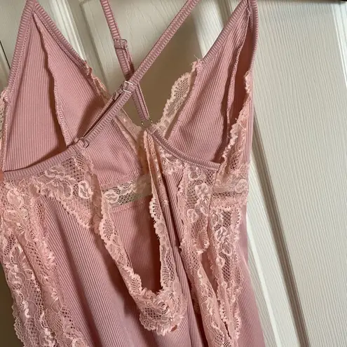 Pink Lace Trim Slip woman’s top size medium