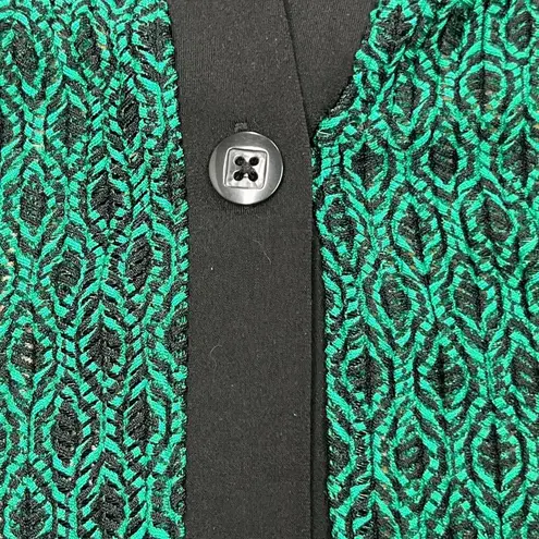 Catherines 2X Open Knit Cardigan Kimono Cover Up Green Lightweight Beachy