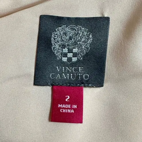 Vince Camuto  Ruffle Knee Length Sheath Dress Women's 2 Pink Blush One Shoulder