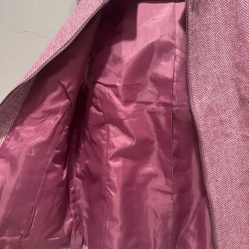 Coldwater Creek Purple Houndstooth Zip Up Vest Size 8 Wool Blend