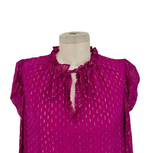 Generation Love Lou Blouse in Magenta Gold Metallic Size Large