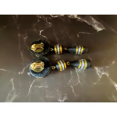 Black & Gold Triple Drop Earrings Jazz Up Your Lobes!