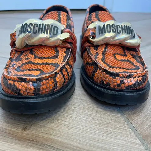 Moschino Python The Chain Group Collection Loafers 38 8 Leather