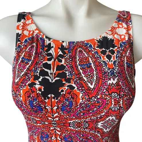 Bleu Ice women's size small multi colored one piece tank style swimsuit swimwear Black