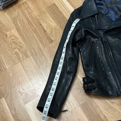 Black Genuine leather moto jacket