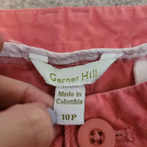 Garnet Hill Womens Pants Coral Size 10 Petite Chino Mid Rise Straight 100%Cotton