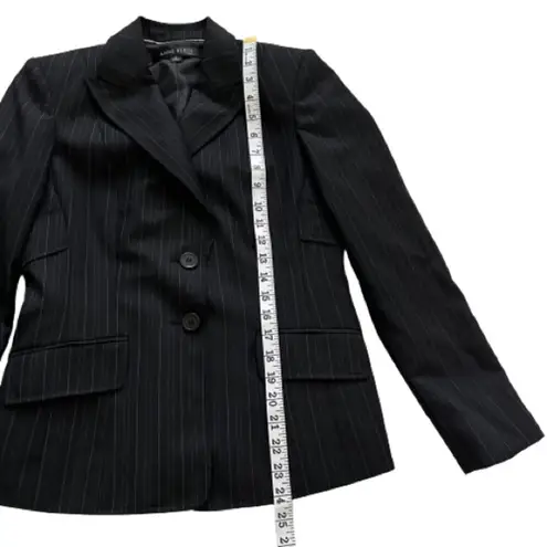 Anne Klein  Suit Black Pinstripe 2 Button Closure Career Blazer Jacket Size 4P