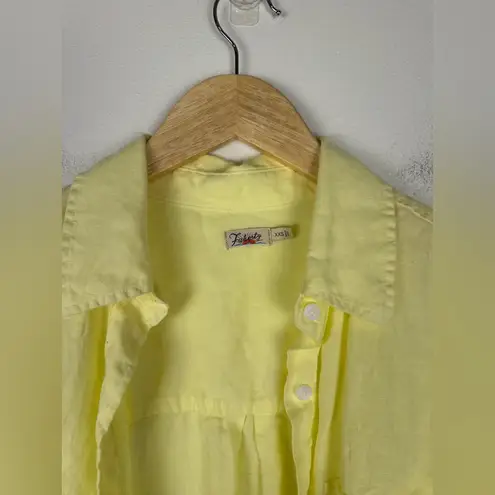 Faherty Laguna Linen Relaxed Yellow Breathable Shirt Women’s Sz XXS