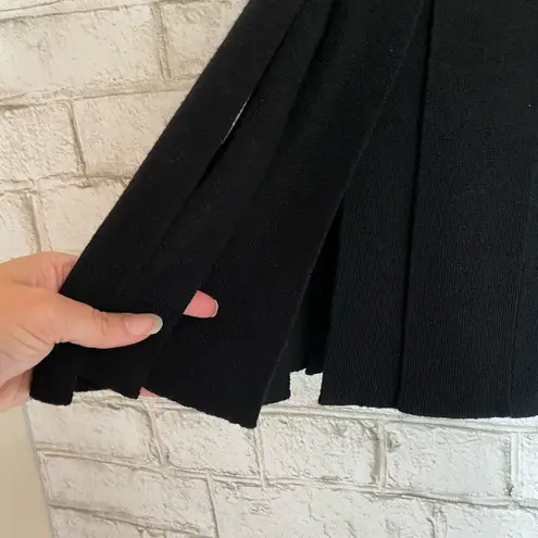 Adrienne Vittadini 100% Wool Black Fringe Skirt