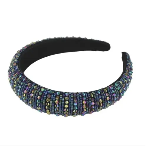 Headband. Multicolored embellished with rhinestones and beads.