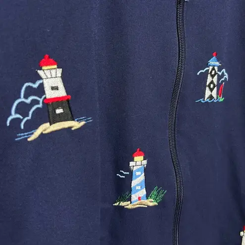 Bonworth Vintage Lighthouse Zip Up Jacket Women’s Petite Medium But Oversized