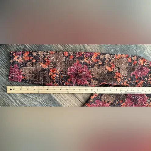 Christopher & Banks Women Jacket Blazer Size L Petite Button Floral Leaf Quilted