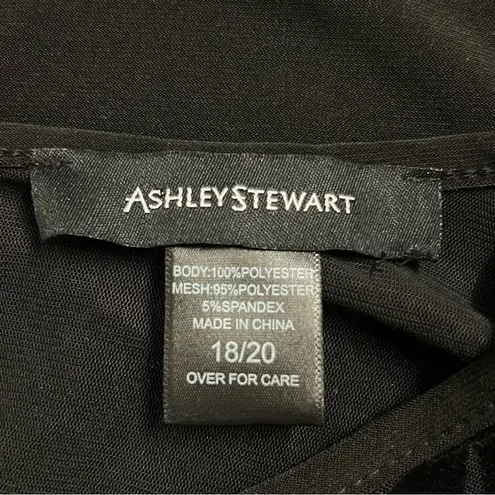 Ashley Stewart Womens Oversized Black Velvet Burnout Top Size 18/20 Whimsigoth