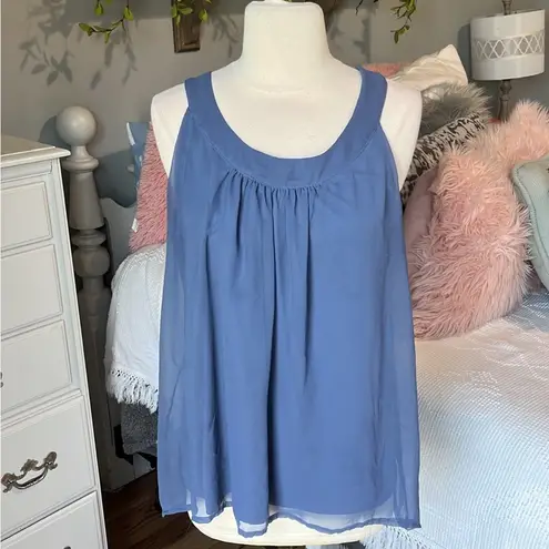 Elle XL Tank Slate Blue Flowy Top Womens
