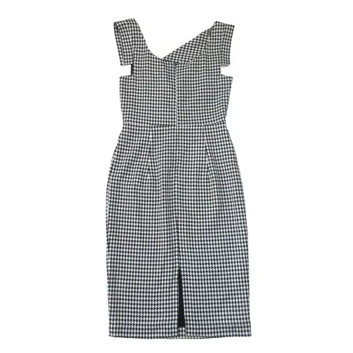 Black Halo NWT Jackie O in Black White Classic Chic Houndstooth Sheath Dress 4