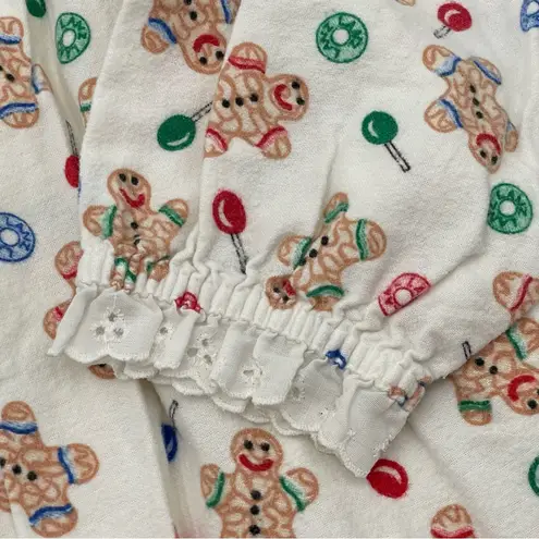 Lanz of Salzburg Sz Small Flannel Nightgown White Christmas Holiday Gingerbread