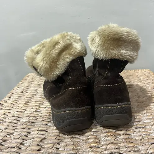 Bare Traps Elexa Boots Womens Brown Suede & Faux Fur Lining Comfort 7 M