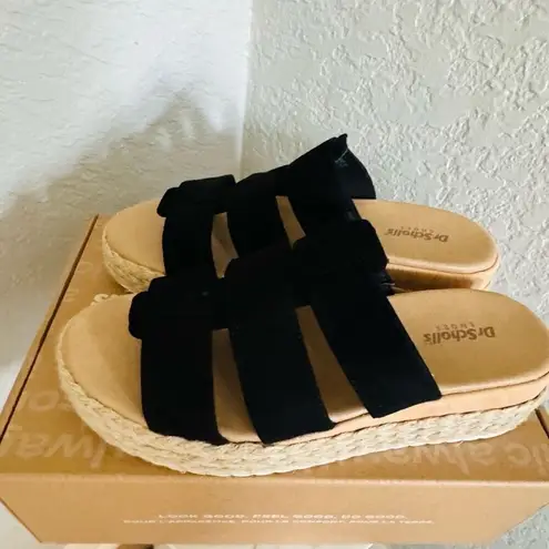 Dr. Scholls Electric Platform Wedge Sandal, Cushioned, Black/Tan, Size 9, NWT