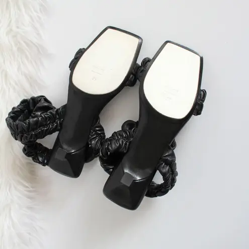 Khaite Lexington Black Ruched Leather Kitten