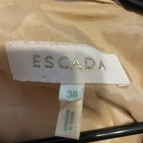 Escada Women's Beige Blazer/Jacket silk/new wool blend size 36/US 6 Tan