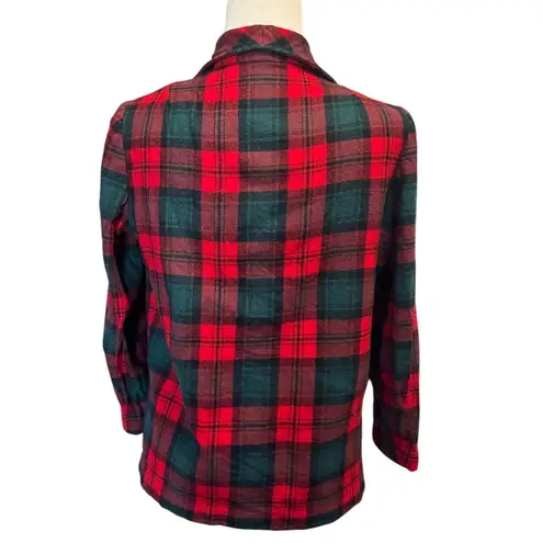 Pendleton 1960s “49er” Wool Jacket – Vintage Red & Green Tartan Plaid – XS/S