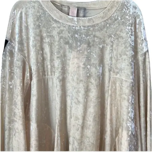 We Are HAH Phaht City Dress Crushed Velvet In Cream And Black Size XS