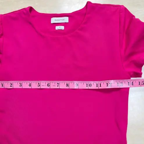 Babaton Pink Cropped Top Fitted Short Sleeve Casual Everyday Tee Shirt - M