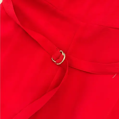 Michael Kors Red Formal Crepe Belted Jumpsuit Size 2