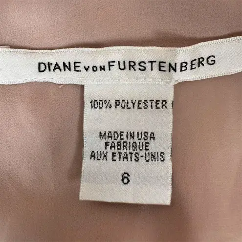 Diane Von Furstenberg Women's Pink Satin Sleeveless Dress Size 6