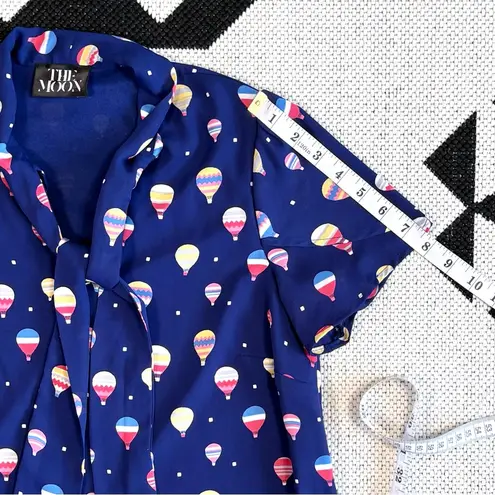 Moon Collection The Hot Air Balloon Tie Neck Mini Shift Dress Small