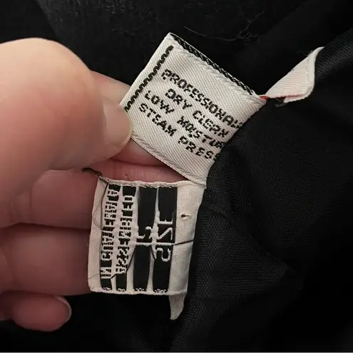 Vintage 90s Block Island Structured Wool Blazer Gold Crest Buttons Black 12