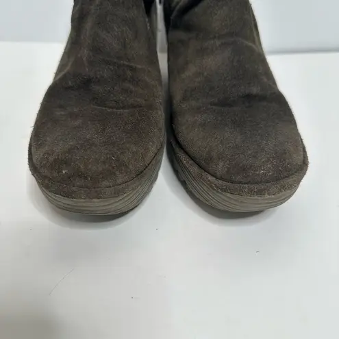 Fly London Suede Yama Booties in Diesel Size 8