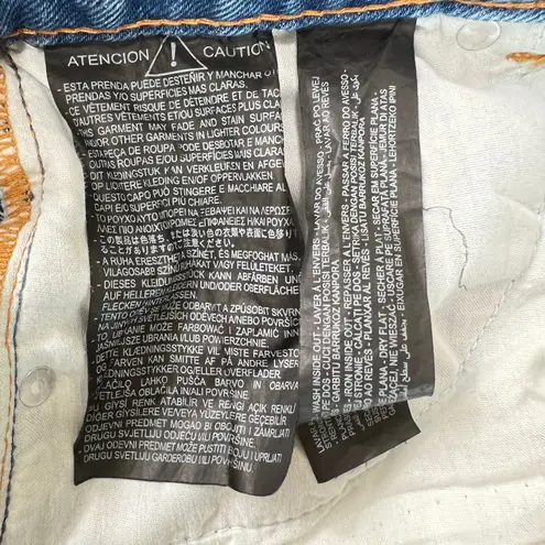 ZARA  Wide Leg Jeans Womens 8 Distressed Ripped Knee Light Wash High Rise Denim‎