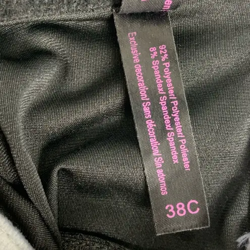 38C Sexy Grey Black Bustier crop top bra Size undefined