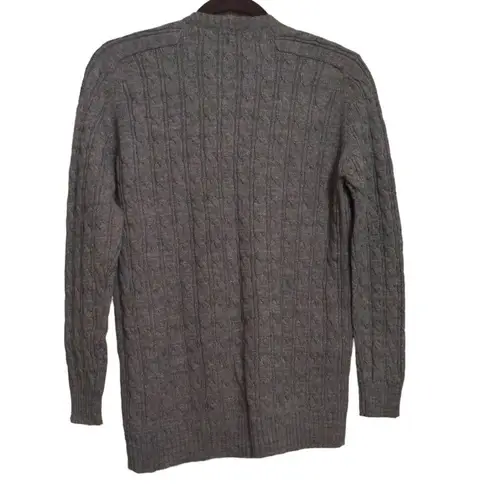 Andrew St. John Womens Vintage Cardigan Sweater Wool Green Cable Knit Crewneck M Size M