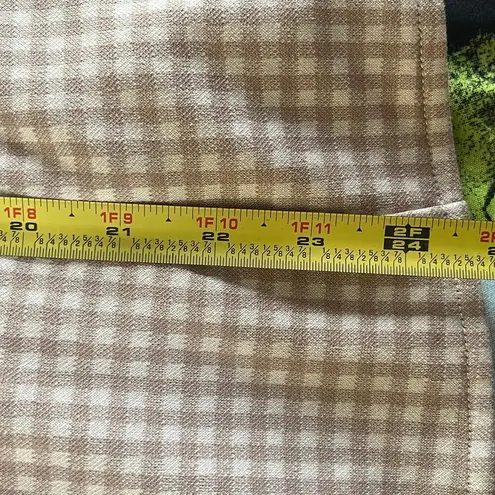 Betabrand  Women's Beige White Gingham Classic Ponte Knit Button Blazer Sz Large