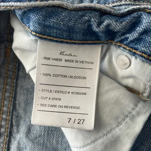 Kancan High Waisted Distressed Denim Shorts 100% Cotton size 27/7 Blue