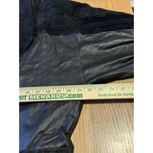 Vintage Pelle Studio Black Leather Trench Coat Full Length Long Duster Jacket